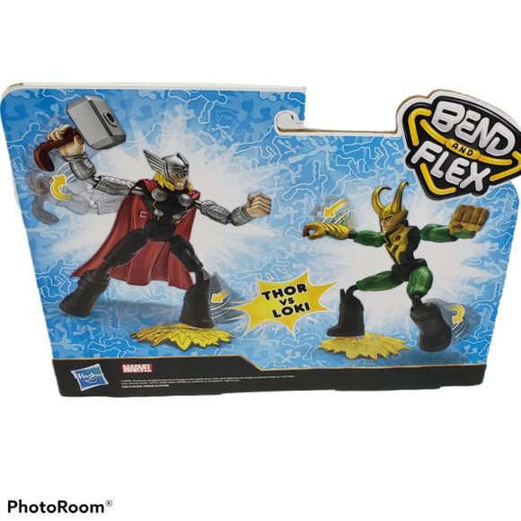 Marvel Avengers Bend and Flex Thor Vs. Loki Action Figure Toys, 6-Inch Flexible - Picture 2 of 4